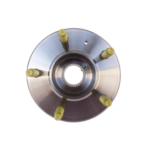 Top view of Beefed Up Front Wheel Hub Bearing Assembly 5 Lug ABS Fit GM Cars Including Buick LaCrosse LeSabre and more.