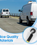 Two Pack Lifting Slings With Hooks securing van on road, close-up on hook, polyester material, heavy-duty use