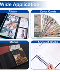 Wide application of albums, menus, color cards, and account books showcasing versatile uses for organization and presentation.