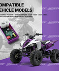 6 Pin DC CDI Ignition Module For GY6 Engines Dual Compatibility With 139QMB 157QMJ Scooters Kymco SYM Lance TaoTao Wolf Go Kart ATV DIP Switch Adjustable Spark For Smooth Daily Rides next to purple and white ATV.