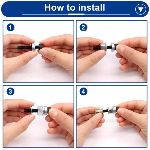 Step-by-step guide for using 40-Piece 5/16 Rivet Nut Installation Tool Set 5/16-18 Carbon Steel Zinc Flat Head Nutsert Kit.
