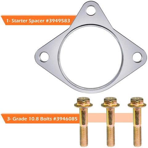 Starter Spacer Kit With Bolts For Ram 2500 3500 5 Speed 1994-2002 Cummins 5 9L Diesel NV4500 NV5600 Direct Fit Upgrade For Non HO Engines