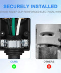 Heavy Duty 2 In 1 Nema 6 50P To 6 30P Male Power Plug Adapter 50 Amp 3 Prong 125V 250V ETL Listed strain relief clip installed.