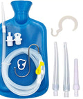 Enema Kit For Home Use With 2L Bag, 5 Ft Silicone Hose, 5 Reusable Tips, Adjustable Water Flow, Multi Size Tips, Easy Cleanse And Colon Detox At Home Set Today blue kit with hose and reusable tips