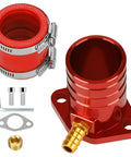 Red aluminum intake manifold inlet pipe adapter kit for Predator 301cc 420cc 459cc engines and GX340 GX390 GX270 carburetors.