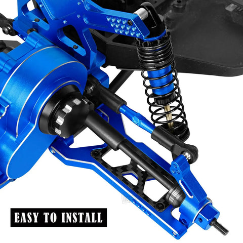 RC Upgrade Parts Kit For One Tenth Slash 2WD And Slash VXL 2WD Front suspension components in navy blue with text 'Easy to Install'
