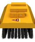 Heavy Duty Forklift Broom Attachment With 60 Inch Sweeping Path And 8 Dense Poly Rows Built Like A Tank, showing top view with bristles.