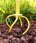 Manual Twist Tiller for Gardening with Seventeen Inch Arc Handle and Ergonomic Grip in soil