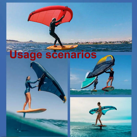 Inflatable Wingsurfer Wing For Water Sports Portable Handheld Foil Kite Surfing With Window Clear View in action
