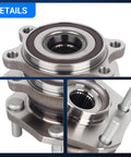 Detail view of Drop In Front Wheel Bearing And Hub Assembly For Nissan Rogue Rogue Sport And Qashqai With Five Lugs And ABS Front