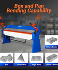 100 Inch Manual Sheet Metal Brake For 12 Gauge Steel Bending With Adjustable Fingers And 135 Degree Angles Model PB10012 in workshop