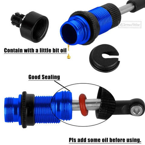 Sick Rc Car Upgrades For Losi 1 24 Micro B And 1 28 Micro T 2S Racing Buggy Navy Blue shock with oil seal detail and components.