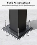 Base of Aluminum Outdoor Pergola With Wind Resistant Frame, Retractable Canopy And Double Sun Shade, showing anchor bolts