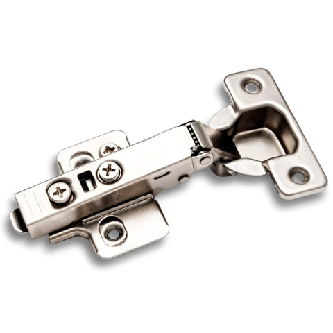 Close-up of a Full Overlay Frameless Soft Close Cabinet Hinge for Kitchen Doors 110 Degree Clip On Concealed European Hinges 6 Pack