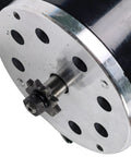 Close-up of Mean Torque 48V 1000W Brushed DC Motor With 12mm Shaft 3000 RPM T8F 9 Tooth Sprocket