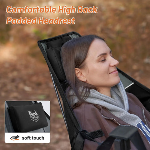 Heavy Duty Folding Hammock Chair With Adjustable Backrest For Camping, Travel, And Patio, comfortable padded seat and headrest