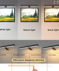 2 Pack Wireless Picture Lights With Remote Battery Operated 16.5 Inch Dimmable showing different light settings and installation