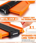 Contour Gauge Tool With Lock 5 Inch And 10 Inch Measuring Scribe For Precise Profile Duplication in Woodworking shown with metal lock and Allen wrench.