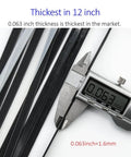 Caliper measuring thickness of Heavy Duty Zip Ties 12 Inch Nylon Tie Wraps Ultra Strong 120 Lb Tensile Strength 100 Pack