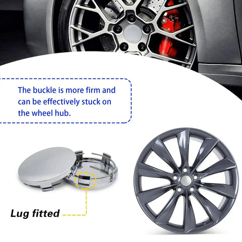 4 Pack Heavy Duty Abs Wheel Center Hub Caps Snap On Rim Covers Universal Fit Tight Seal Dust Shield For Daily Drivers Street Ready Silver Finish That Keeps Your Ride Looking Fly All Year Long, showcasing hub cap installation and design.