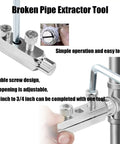 Broken Pipe Extractor Tool Set for damaged faucets and water pipes with adjustable double screw design in use.