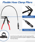 9-piece hose clamp pliers set with red-handled pliers and locking feature for automotive use