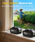 Man using Cordless 20V Hedge Trimmer with 20 Inch Dual Action Blades Dual 4.0Ah Batteries Rotatable Handle in garden trimming hedges
