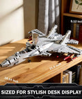 J-15 Fighter Jet Building Set For Adults And Hobbyists, Ultra Detailed Model Aircraft Kit on desk, 21.6 inches long