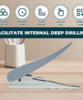 Heavy Duty Handheld Hole Puncher on desk with zinc alloy build and 0.12, 0.24, 0.31 inch holes, 25 sheet capacity, ideal for office use
