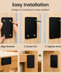 Beefy Black Metal Flat Brace Set 16 Pcs With 64 Stainless Steel Screws for easy wood fixing on tables and cabinets