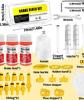 All In One Hydraulic Disc Brake Bleed Kit With 180ml Mineral Oil, 12 Adapters, Transparent Funnel For Shimano, Tektro, TRP, Magura