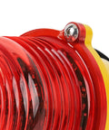 Close-up of Ultra Bright LED Obstruction Warning Light with red PC housing, marine-grade aluminum, IP68 for boats and cranes, AC110V
