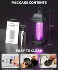 LED Bug Zapper For Indoor And Outdoor Use Powerful Electric Mosquito And Fly Zapper With Five Point Nine Foot Cord Silent Killer package contents