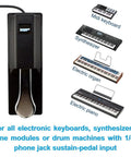 Six And A Half Foot Universal Keyboard Sustain Pedal With One Quarter Inch Plug And Play And Polarity Switch, Compatible