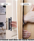 8 Pack Adhesive Cabinet Handles Self Stick Push Pull Helpers Black ABS Material No Drill Instant Installation For Cabinets