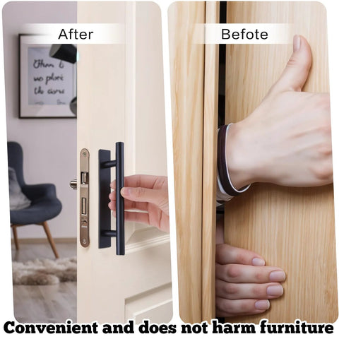 8 Pack Adhesive Cabinet Handles Self Stick Push Pull Helpers Black ABS Material No Drill Instant Installation For Cabinets