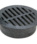 Black plastic Round 4 Inch Drain Grate Cover That Keeps Leaves Out And Lets Water Flow Freely For Small Lawns, Landscaping And Patios