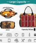 Skeleton Cowboy Desert Large Cooler Bag Insulated Lunch Tote with 16-can capacity, wide opening, and cowboy design.