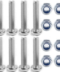 8 Piece Replacement Screw Set For 10x10 Pop Up Canopy Tents And Patio Shelters showing stainless screws and nuts.