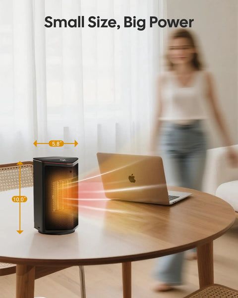 Powerful 1500W Portable Space Heater With Thermostat 70 Degree Oscillation Five Modes 12 Hour Timer Black Desk And Office Room Heater