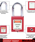 Lockout Tagout Kit For Electrical Safety With Group Lockout Hasps And Circuit Breaker Lockouts Safety Padlocks With Numbers