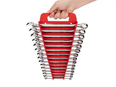 15 Piece Metric Combination Wrench Set 8 To 22 Mm With Angled Open End And 12 Point Box End Holder Pro Grade Handy For Tight Spaces