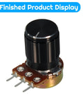 Roller Linear Potentiometer Kit With 120 Pcs Including WH148 B5K 10K 20K 50K 100K Ohm Variants And Five Knob Repair Kits In Plastic And Aluminum