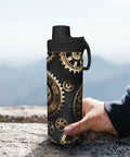Steampunk Gears Print Insulated Water Bottle For Gym Outdoor Travel And Office Use Built For Your Active Lifestyle Durable Double Wall