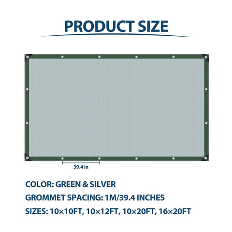 Heavy Duty Waterproof Tarp 10x12 Green For Camping And Outdoors 8 Mil Thick With Reinforced Grommets Windproof 39.4 inches spacing