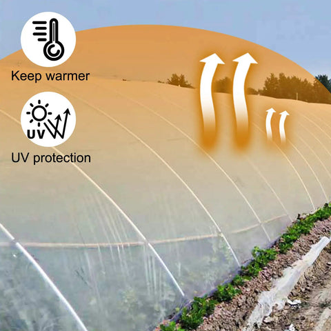 8x25 Ft Greenhouse Plastic Sheeting, 6 Mil Thick UV Resistant Clear Polyethylene Film, Heavy Duty Hoop House Cover For Gardens, Farms, Farm-Ready And Agriculture Projects, All Season Weatherproof Greenhouse Film