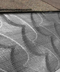 Close-up of installed 6 Inch Gutter Guard Kit, 48 Ft with Screws and Setter, Stainless Steel Micro Mesh Gutter Cover on rooftop