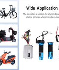 48V 1000W Brushed Motor Speed Controller with ignition switch and blue throttle for electric bicycles, tricycles, motorcycles
