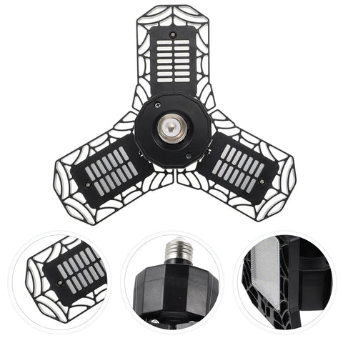 Heavy Duty Flexible Led Shop Light Bright As Day Garage Fixture Rugged 40 Watt Flick Free Indoor Work Lamp view from below with socket.