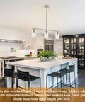 Brushed Nickel Glass Pendant Lighting Over Island Three Light Modern Kitchen Pendant With Glass Shade Industrial Linear Pendant